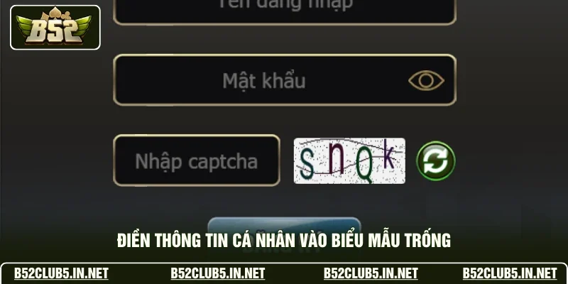 Điền thông tin cá nhân vào biểu mẫu trống